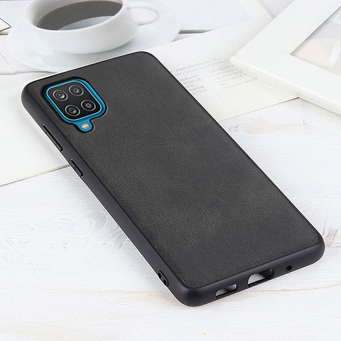 Funda Lujo Cuero Carcasa B08H para Samsung Galaxy A12 Negro