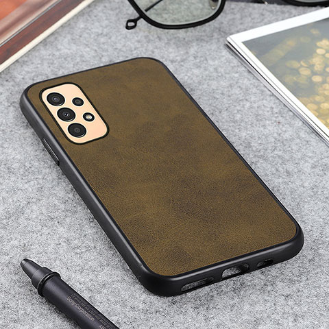 Funda Lujo Cuero Carcasa B08H para Samsung Galaxy A13 4G Marron Claro