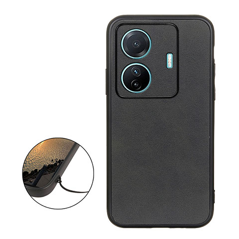 Funda Lujo Cuero Carcasa B08H para Vivo T1 Pro 5G Negro