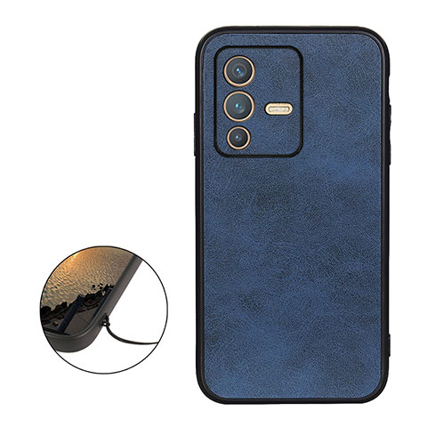 Funda Lujo Cuero Carcasa B08H para Vivo V23 5G Azul