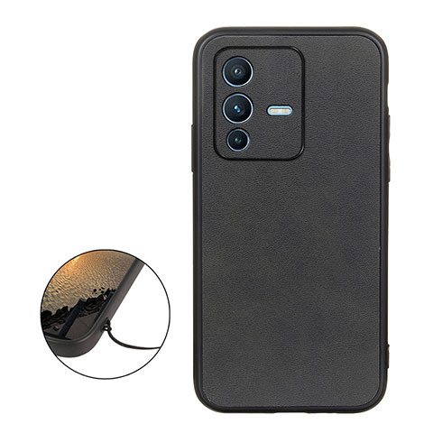 Funda Lujo Cuero Carcasa B08H para Vivo V23 Pro 5G Negro