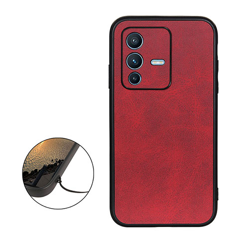 Funda Lujo Cuero Carcasa B08H para Vivo V23 Pro 5G Rojo