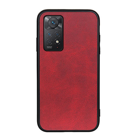 Funda Lujo Cuero Carcasa B08H para Xiaomi Redmi Note 11 Pro 4G Rojo