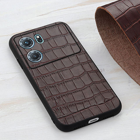 Funda Lujo Cuero Carcasa B09H para Oppo K10 5G Marron