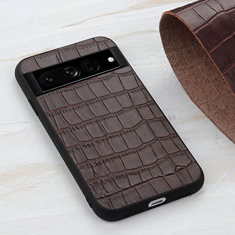 Funda Lujo Cuero Carcasa B12H para Google Pixel 7 Pro 5G Marron