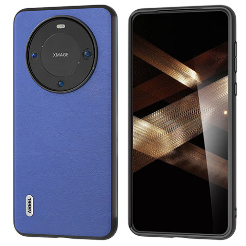 Funda Lujo Cuero Carcasa BH1 para Huawei Mate 60 Azul Real