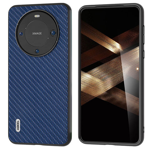 Funda Lujo Cuero Carcasa BH3 para Huawei Mate 60 Azul Real