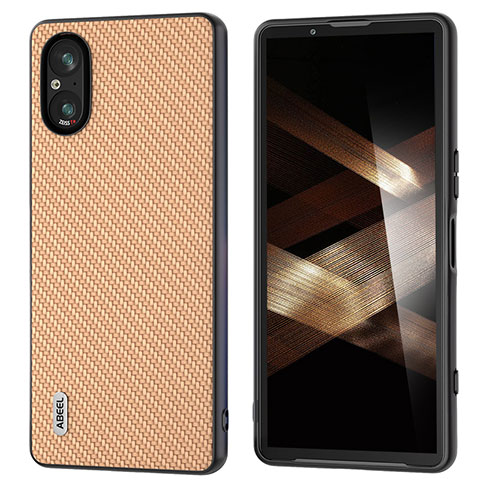 Funda Lujo Cuero Carcasa BH3 para Sony Xperia 5 V Oro