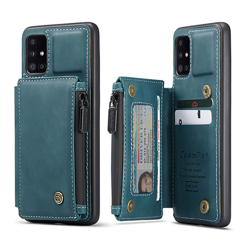 Funda Lujo Cuero Carcasa C01S para Samsung Galaxy A51 5G Azul