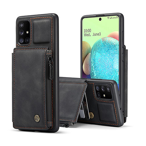 Funda Lujo Cuero Carcasa C01S para Samsung Galaxy A71 4G A715 Negro