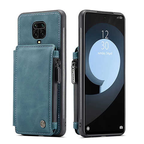 Funda Lujo Cuero Carcasa C01S para Xiaomi Redmi Note 9 Pro Azul