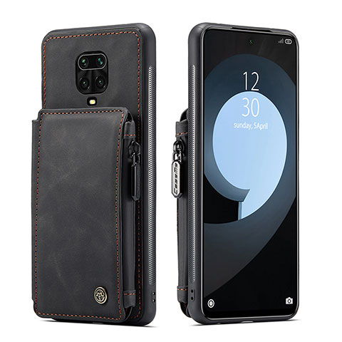 Funda Lujo Cuero Carcasa C01S para Xiaomi Redmi Note 9 Pro Max Negro