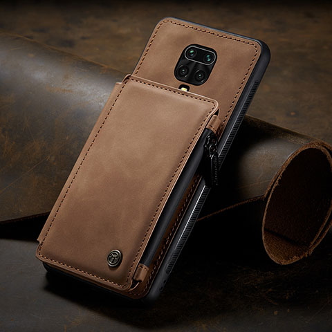 Funda Lujo Cuero Carcasa C02S para Xiaomi Poco M2 Pro Marron Claro