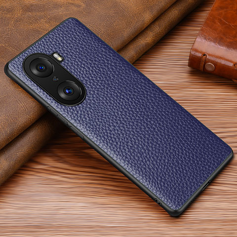 Funda Lujo Cuero Carcasa DL1 para Huawei Honor 60 5G Azul