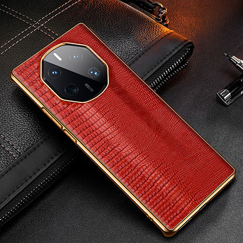 Funda Lujo Cuero Carcasa DL1 para Huawei Mate 50 RS Rojo