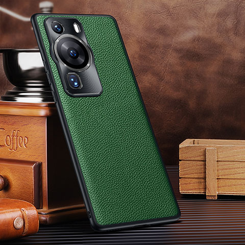 Funda Lujo Cuero Carcasa DL1 para Huawei P60 Pro Verde