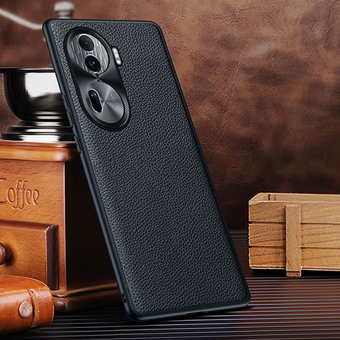 Funda Lujo Cuero Carcasa DL1 para Oppo Reno11 Pro 5G Negro