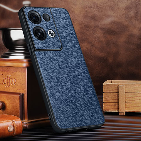 Funda Lujo Cuero Carcasa DL1 para Oppo Reno8 Pro 5G Azul