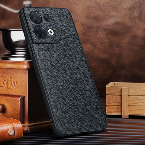 Funda Lujo Cuero Carcasa DL1 para Oppo Reno9 5G Negro