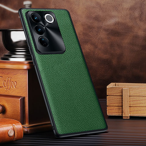 Funda Lujo Cuero Carcasa DL1 para Vivo V27 5G Verde