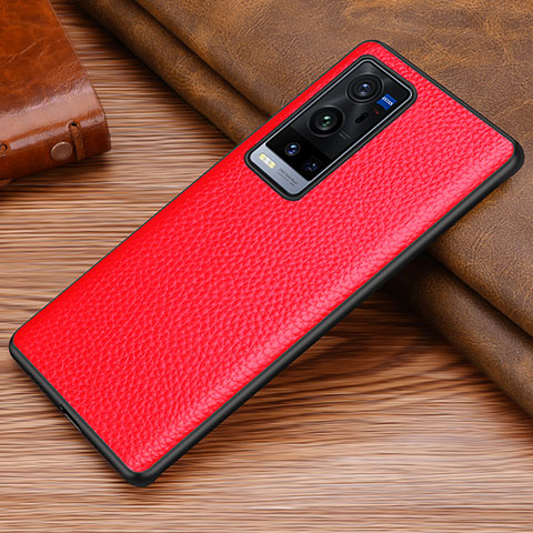 Funda Lujo Cuero Carcasa DL1 para Vivo X60 Pro+ Plus 5G Rojo