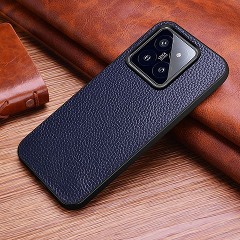 Funda Lujo Cuero Carcasa DL1 para Xiaomi Mi 14 5G Azul