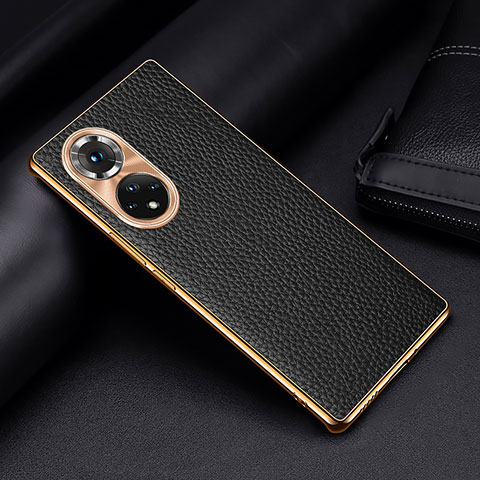 Funda Lujo Cuero Carcasa DL2 para Huawei Honor 50 Pro 5G Negro