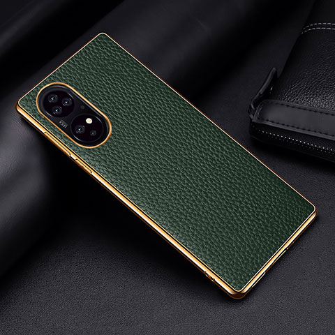 Funda Lujo Cuero Carcasa DL2 para Huawei P50e Verde