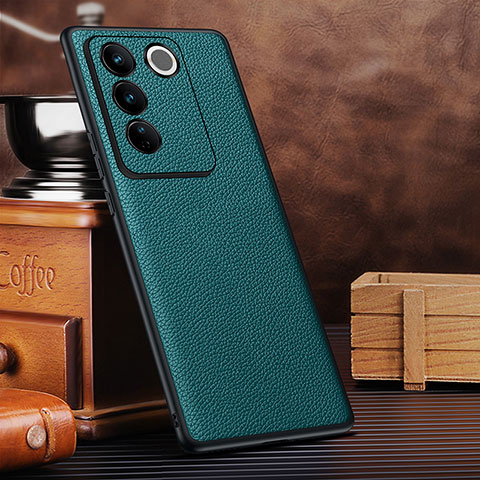 Funda Lujo Cuero Carcasa DL2 para Vivo V27 5G Verde