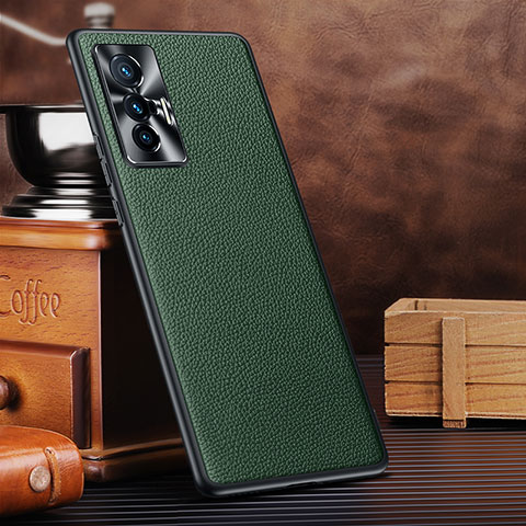 Funda Lujo Cuero Carcasa DL2 para Vivo X70t Verde