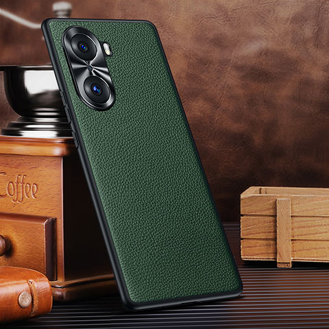 Funda Lujo Cuero Carcasa DL3 para Huawei Honor 60 5G Verde