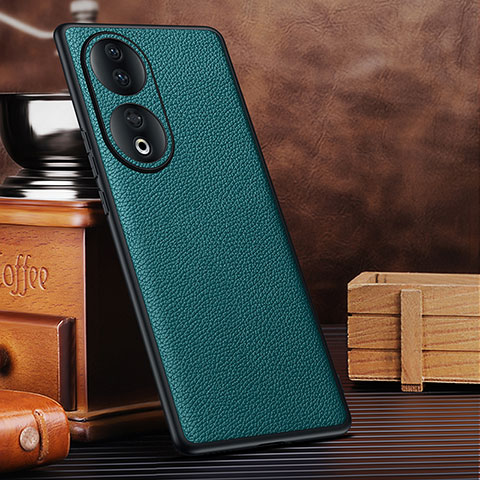 Funda Lujo Cuero Carcasa DL3 para Huawei Honor 90 5G Verde