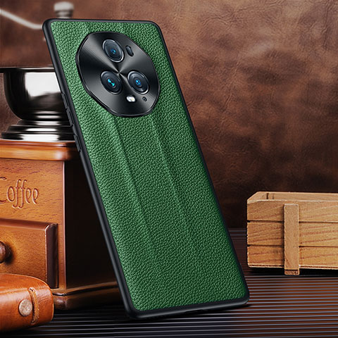 Funda Lujo Cuero Carcasa DL3 para Huawei Honor Magic5 Ultimate 5G Verde