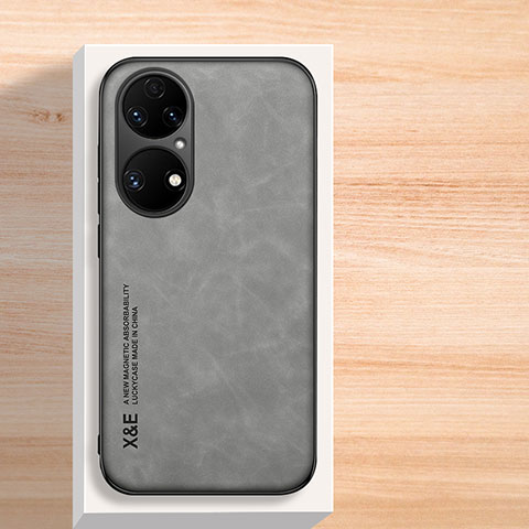 Funda Lujo Cuero Carcasa DY1 para Huawei P50 Pro Gris