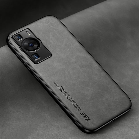 Funda Lujo Cuero Carcasa DY1 para Huawei P60 Pro Gris