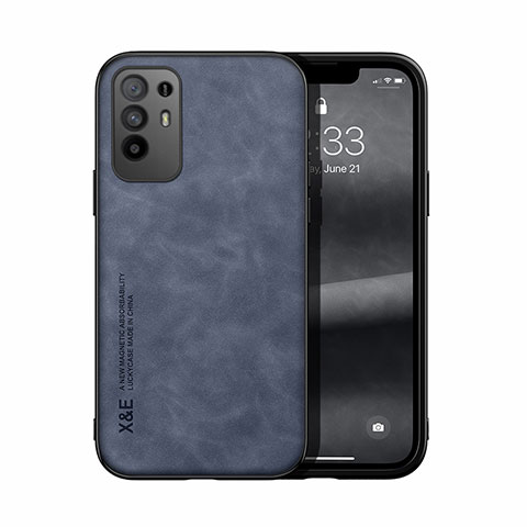 Funda Lujo Cuero Carcasa DY1 para Oppo F19 Pro+ Plus 5G Azul