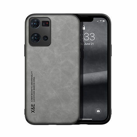 Funda Lujo Cuero Carcasa DY1 para Oppo F21 Pro 4G Gris