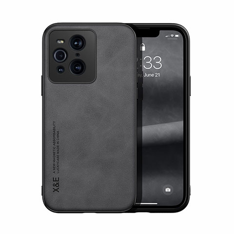 Funda Lujo Cuero Carcasa DY1 para Oppo Find X3 5G Negro