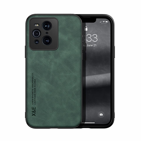 Funda Lujo Cuero Carcasa DY1 para Oppo Find X3 Pro 5G Verde