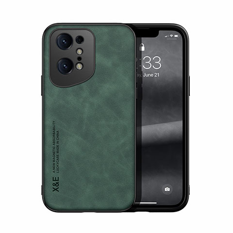 Funda Lujo Cuero Carcasa DY1 para Oppo Find X5 Pro 5G Verde