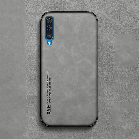 Funda Lujo Cuero Carcasa DY1 para Samsung Galaxy A50 Gris