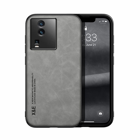 Funda Lujo Cuero Carcasa DY1 para Vivo iQOO Neo7 SE Gris