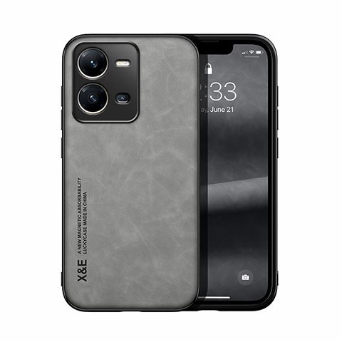 Funda Lujo Cuero Carcasa DY1 para Vivo V25 5G Gris