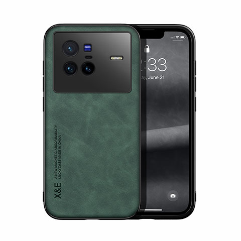 Funda Lujo Cuero Carcasa DY1 para Vivo X80 5G Verde