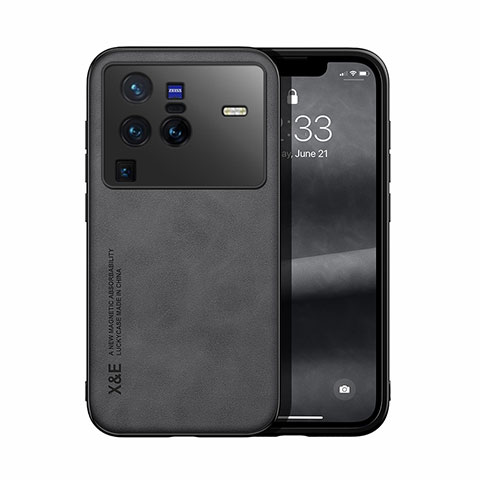 Funda Lujo Cuero Carcasa DY1 para Vivo X80 Pro 5G Negro