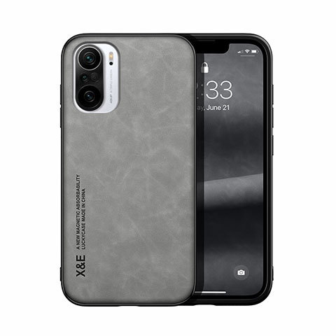 Funda Lujo Cuero Carcasa DY1 para Xiaomi Poco F3 5G Gris