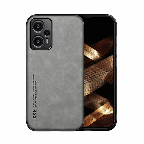 Funda Lujo Cuero Carcasa DY1 para Xiaomi Poco F5 5G Gris