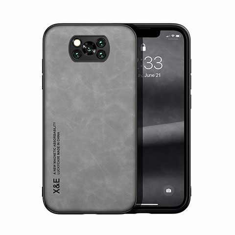 Funda Lujo Cuero Carcasa DY1 para Xiaomi Poco X3 Pro Gris