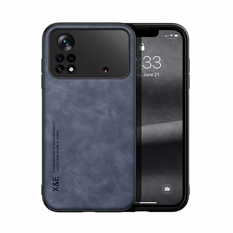 Funda Lujo Cuero Carcasa DY1 para Xiaomi Poco X4 Pro 5G Azul