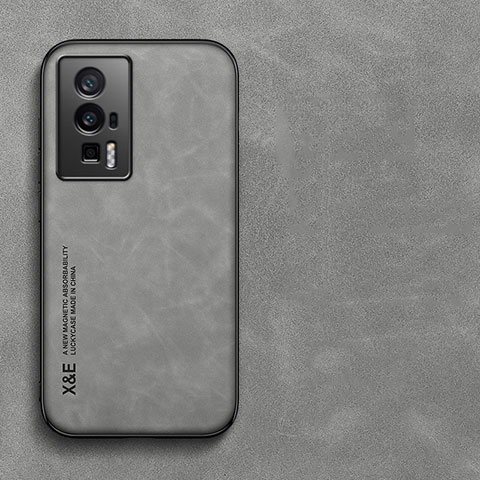 Funda Lujo Cuero Carcasa DY1 para Xiaomi Redmi K60 5G Gris